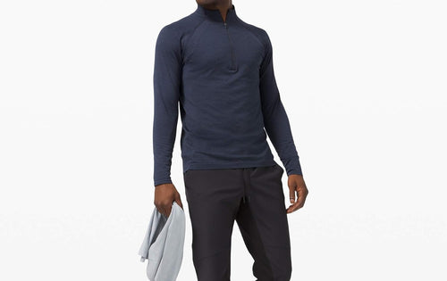 lululemon Mens Metal Vent Tech 1/2 Zip Long Sleeve Shirt - 7DAY'S