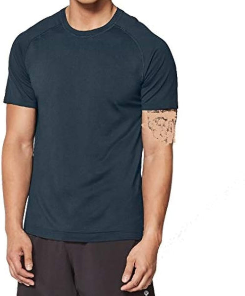 lululemon Men's Metal Vent Tech Short Sleeve Crew T-Shirt (Navy, XL)