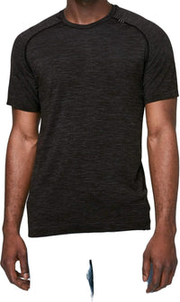 Lululemon Mens Metal Vent Tech Short Sleeve Shirt (Deep Coal Black, M) - 7DAY'S