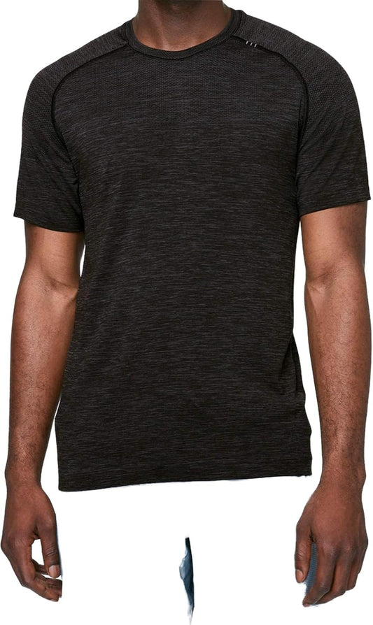 Lululemon Mens Metal Vent Tech Short Sleeve Shirt (Deep Coal Black, M) - 7DAY'S