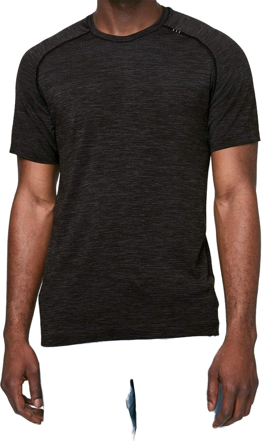 Lululemon Mens Metal Vent Tech Short Sleeve Shirt (Deep Coal Black, M) - 7DAY'S