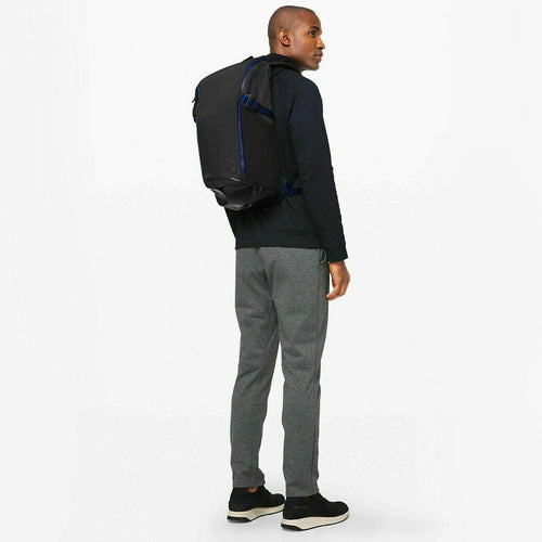 lululemon Men's More Miles Backpack 25.5Ll Can accommodate 17" laptop - Sturdy & Water - repellent - Heavy Duty - Blue Black - 7DAY'S