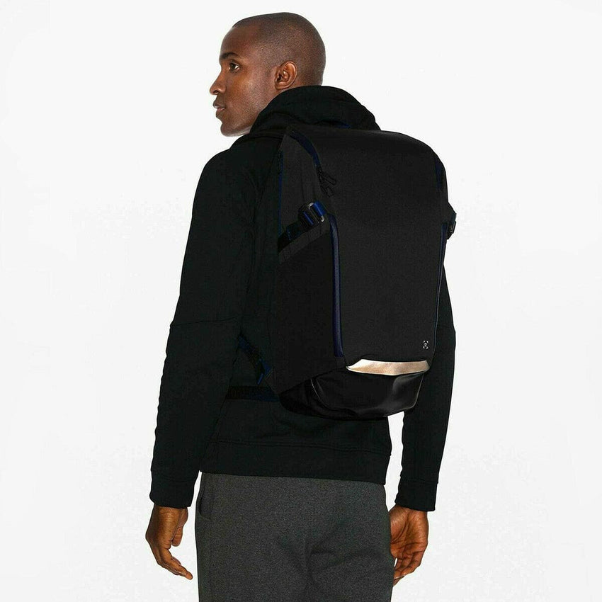 lululemon Men's More Miles Backpack 25.5Ll Can accommodate 17" laptop - Sturdy & Water - repellent - Heavy Duty - Blue Black - 7DAY'S