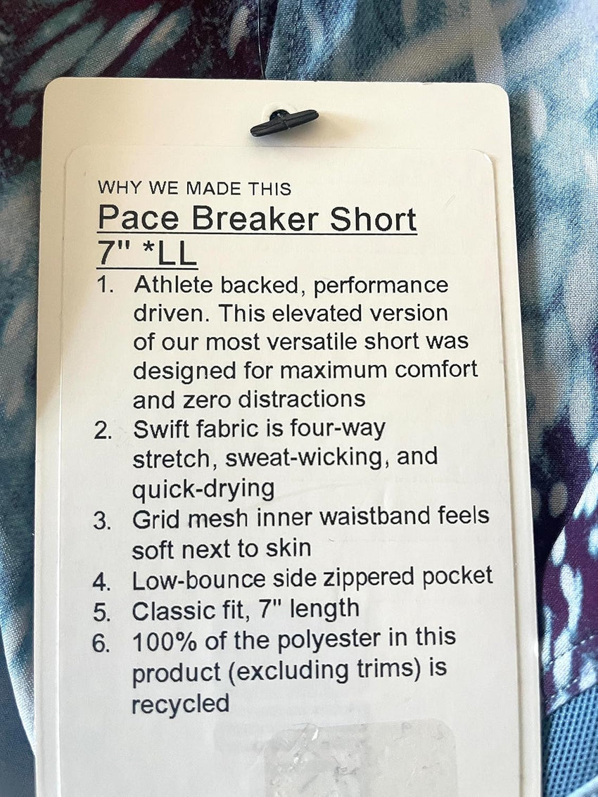 lululemon PACE Breaker Short 7" *LINERLESS (US, Alpha, Medium, Regular, Regular, FPUB - Utilily Blue) - 7DAY'S