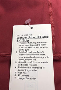 lululemon Wunder Under HR Crop 23" Scallop - CHIA (Chianti) - 7DAY'S