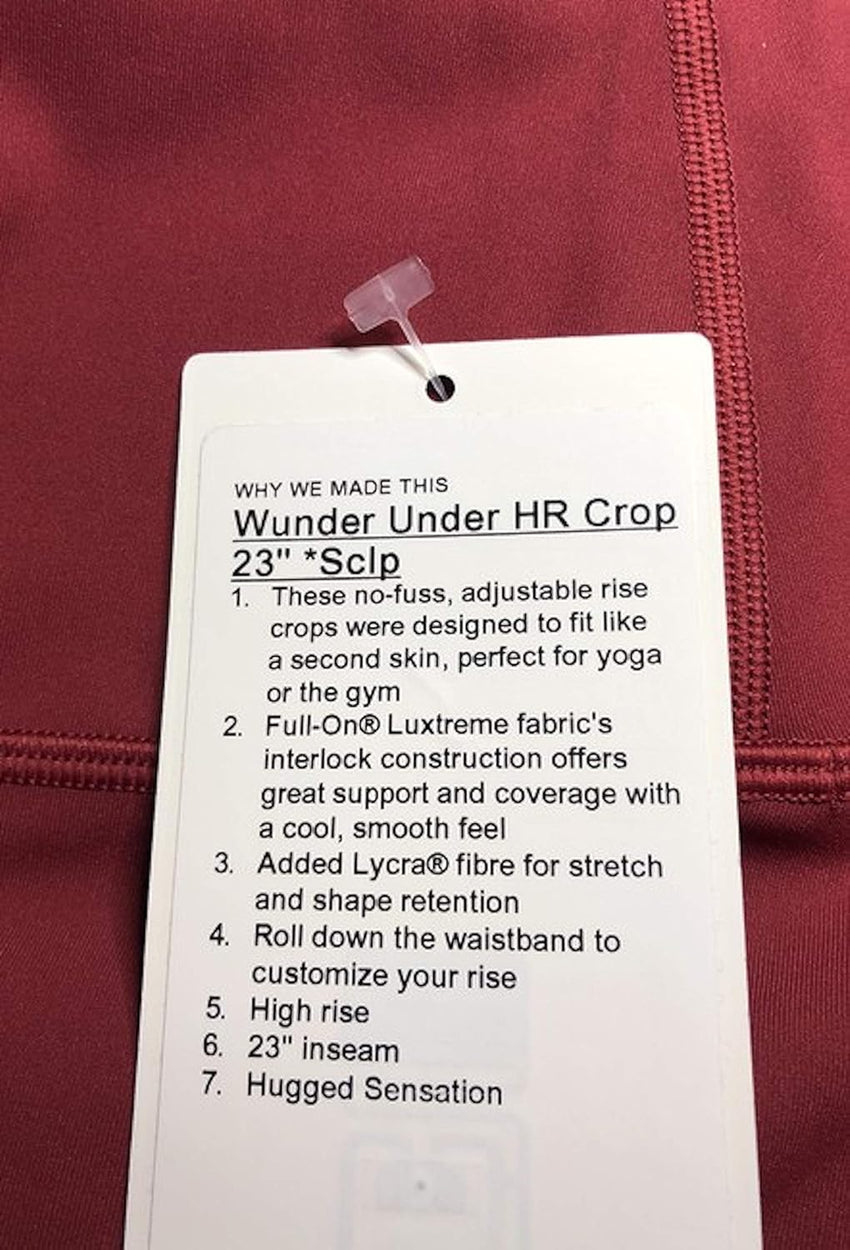 lululemon Wunder Under HR Crop 23" Scallop - CHIA (Chianti) - 7DAY'S