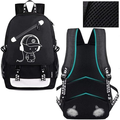 Luminous Backpack Noctilucent School Bags Daypack USB chargeing Port Laptop Bag - 7DAY'S