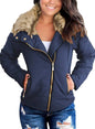 luvamia Women Parka Coat Pockets Quilted Puffer Jacket with Faux Fur Lapel, Size S - 2XL - 7DAY'S