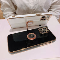 Luxury Plated Ring Bracket Shockproof Phone Case For IPhone 14 Pro Max/13 Pro/12/11/Xs Max/XR/X/8/7 Plus - 7DAY'S