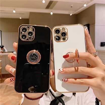 Luxury Plated Ring Bracket Shockproof Phone Case For IPhone 14 Pro Max/13 Pro/12/11/Xs Max/XR/X/8/7 Plus - 7DAY'S