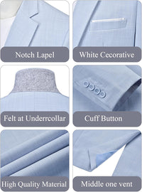 MAGE MALE Men's One Button Blazer Lightweight Casual Sport Coats Solid Color Suit Jacket - 7DAY'S