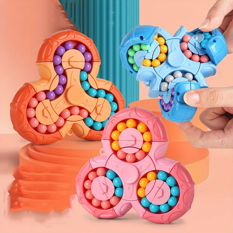 Magic Bean Puzzle Toy, Rotating Magic Bean Cube&Fidget Spinner Toys 2 - in - 1, Magic Ball Brain Teaser STEM Game, Gift For Kids Boys Girls, Teens And Adult For Birthday Christmas New Year - 7DAY'S