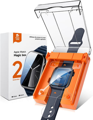 MAGIC JOHN 2 Pack for Apple Watch 45MM Series 9 8 7 Screen Protector, Ceramic Material Not Glass, Easy Installation, Self-Healing，Touch Sensitive, Anti-Scratch