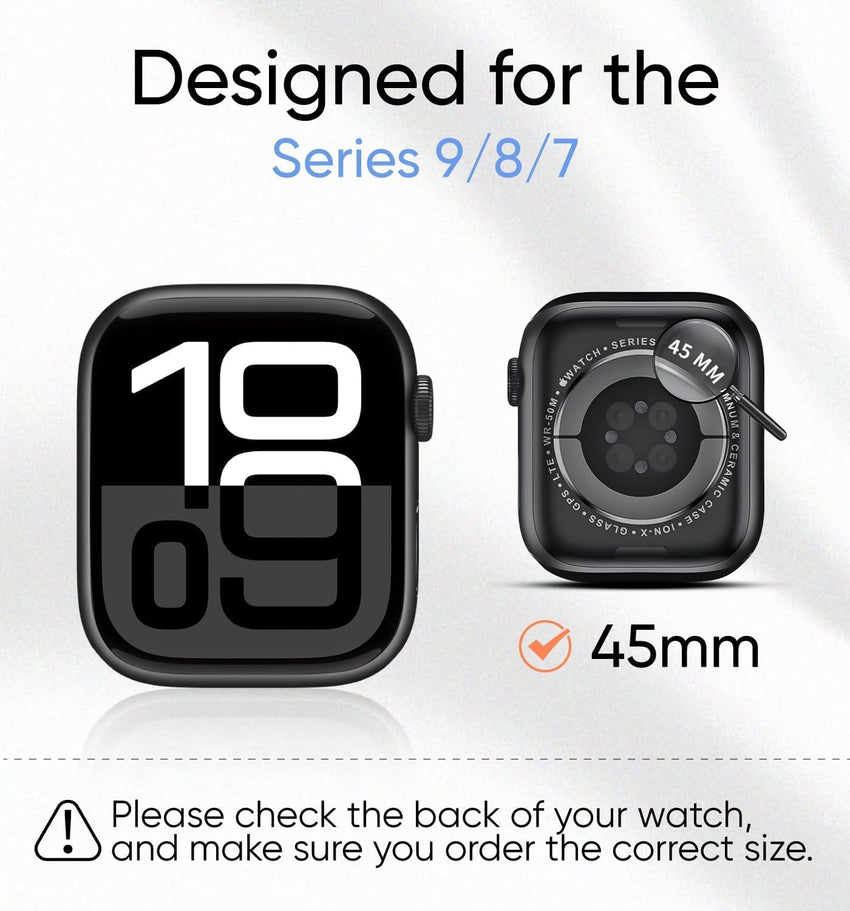 MAGIC JOHN 2 Pack for Apple Watch 45MM Series 9 8 7 Screen Protector, Ceramic Material Not Glass, Easy Installation, Self - Healing，Touch Sensitive, Anti - Scratch - 7DAY'S