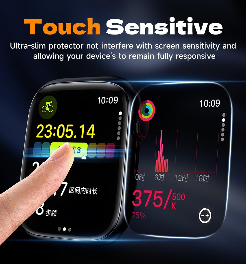 MAGIC JOHN 2 Pack for Apple Watch 45MM Series 9 8 7 Screen Protector, Ceramic Material Not Glass, Easy Installation, Self - Healing，Touch Sensitive, Anti - Scratch - 7DAY'S