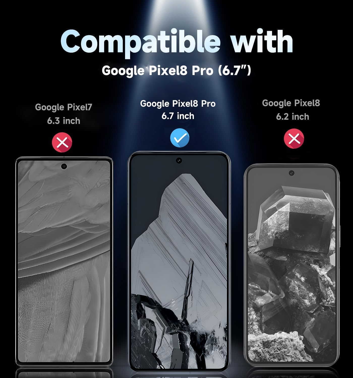 MAGIC JOHN 2 Pack for Google Pixel 8 Pro Tempered Glass Screen Protector, Auto Dust - Elimination, Bubble Free, HD Clear, Easy Installation - 7DAY'S