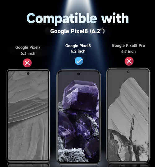 MAGIC JOHN 2 Pack for Google Pixel 8 Tempered Glass Screen Protector, Auto Dust - Elimination, Bubble Free, HD Clear, Easy Installation - 7DAY'S