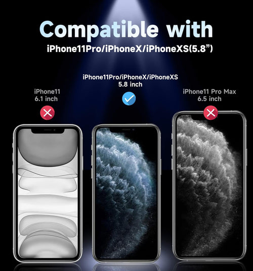 MAGIC JOHN 2 Pack for iPhone 11 Pro/iPhone X/iPhone XS 5.8 inch Privacy Glass Screen Protector, Auto Dust - Elimination Installation, Bubble Free, Easy Installation - 7DAY'S