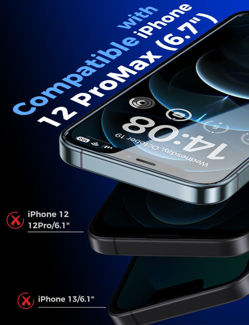 MAGIC JOHN 2 Pack for iPhone 12 Pro Max 6.7 inch Tempered Glass Screen Protector, Auto Dust - Elimination Installation, Bubble Free, HD Clear, Easy Installation - 7DAY'S