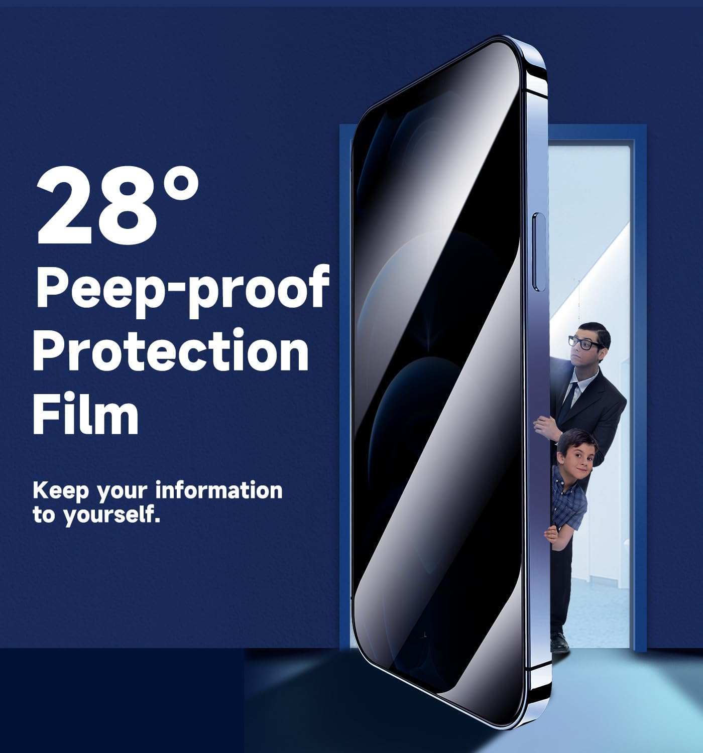 MAGIC JOHN 2 Pack for iPhone 12 Pro Max Privacy Glass Screen Protector, Auto Dust - Elimination Installation, Bubble Free, Anti Spy, Easy Installation - 7DAY'S