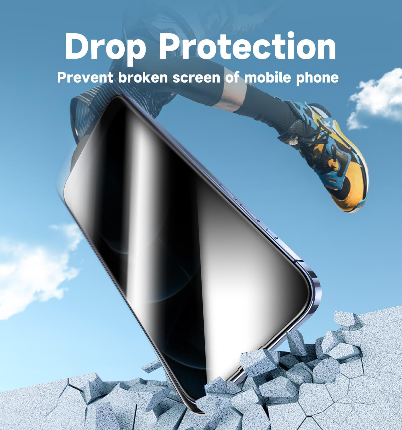 MAGIC JOHN 2 Pack for iPhone 12/12 Pro 6.1 inch Privacy Glass Screen Protector, Auto Dust - Elimination Installation, Bubble Free, Easy Installation - 7DAY'S