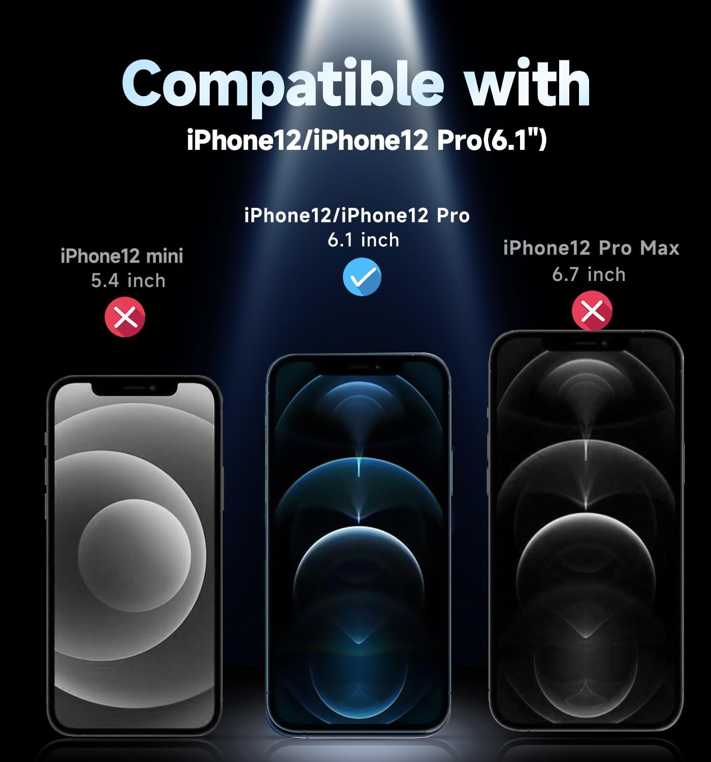 MAGIC JOHN 2 Pack for iPhone 12/12 Pro 6.1 inch Privacy Glass Screen Protector, Auto Dust - Elimination Installation, Bubble Free, Easy Installation - 7DAY'S
