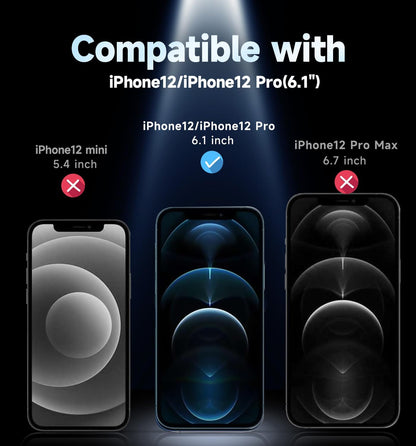 MAGIC JOHN 2 Pack for iPhone 12/12 Pro 6.1 inch Privacy Glass Screen Protector, Auto Dust - Elimination Installation, Bubble Free, Easy Installation - 7DAY'S