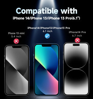 MAGIC JOHN 2 Pack for iPhone 13/13Pro/14/16e 6.1 inch Privacy Glass Screen Protector, Auto Dust - Elimination, Bubble Free, Easy Installation - 7DAY'S