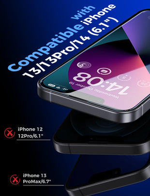 MAGIC JOHN 2 Pack for iPhone 13/14& iPhone 13 Pro 6.1 inch Tempered Glass Screen Protector, Auto Dust - Elimination, Bubble Free, HD Clear, Easy Installation - 7DAY'S