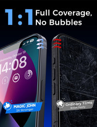MAGIC JOHN 2 Pack for iPhone 13/14& iPhone 13 Pro 6.1 inch Tempered Glass Screen Protector, Auto Dust - Elimination, Bubble Free, HD Clear, Easy Installation - 7DAY'S
