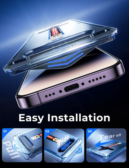 MAGIC JOHN 2 Pack for iPhone 14 Pro 6.1 inch Tempered Glass Screen Protector, Auto Dust - Elimination Installation, Bubble Free, Dynamic Island Compatible, HD Clear, Easy Installation - 7DAY'S