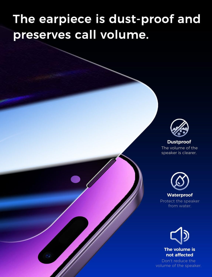 MAGIC JOHN 2 Pack for iPhone 14 Pro Max 6.7 inch Privacy Tempered Glass Screen Protector, Auto Dust - Elimination Installation, Easy Installation, Bubble Free - 7DAY'S