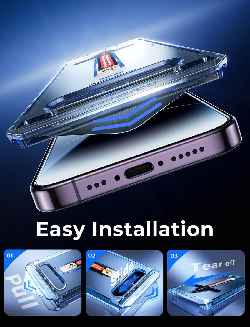 MAGIC JOHN 2 Pack for iPhone 14 Pro Max 6.7 inch Tempered Glass Screen Protector, Auto Dust - Elimination Installation, Bubble Free, Dynamic Island Compatible, HD Clear, Easy Installation - 7DAY'S