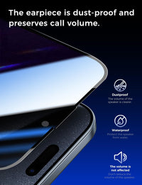 MAGIC JOHN 2 Pack for iPhone 15 Pro (6.1 inch) Privacy Glass Screen Protector, Anti - spy Tempered Glass Film, Auto Dust - Elimination Installation, Bubble Free, Case Friendly - 7DAY'S