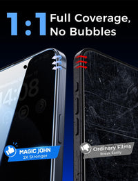 MAGIC JOHN 2 Pack for iPhone 15 Pro (6.1 inch) Privacy Glass Screen Protector, Anti - spy Tempered Glass Film, Auto Dust - Elimination Installation, Bubble Free, Case Friendly - 7DAY'S