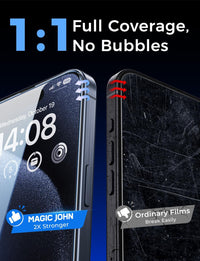 MAGIC JOHN 2 Pack for iPhone 15 Pro (6.1 inch) Tempered Glass Screen Protector, Auto Dust - Elimination Installation, Bubble Free, Dynamic Island Compatible, HD Clear, Easy Installation - 7DAY'S