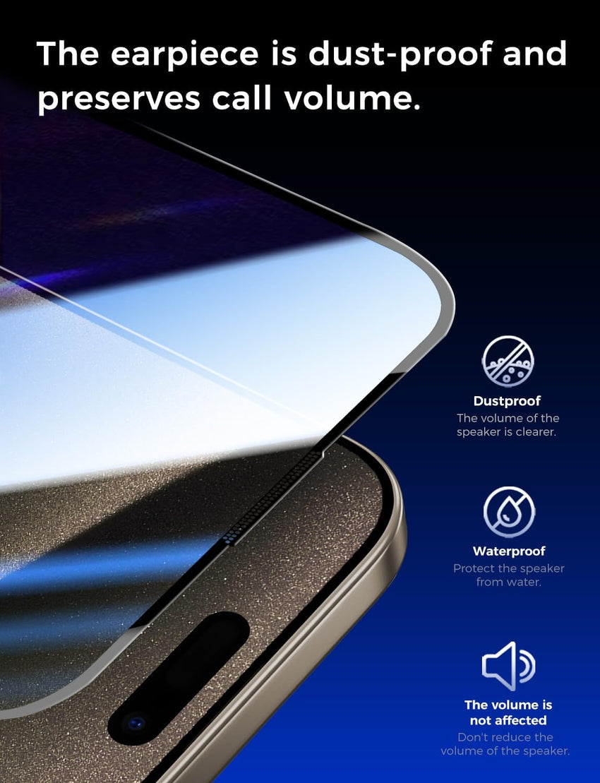MAGIC JOHN 2 Pack for iPhone 15 Pro Max 6.7 inch Tempered Glass Screen Protector, Auto Dust - Elimination Installation, Bubble Free, Dynamic Island Compatible, HD Clear, Easy Installation - 7DAY'S