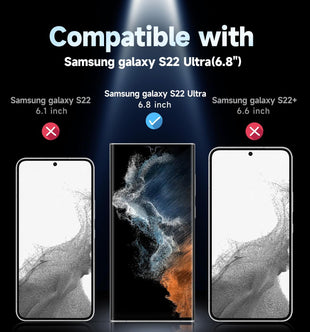 MAGIC JOHN 2 Pack for Samsung Galaxy S22 Ultra Screen Protector [Ceramic film] 6.8 inch,[100% Fingerprint ID Compatible] Easy Installation Tray, Shock - Resistant, 3D Curved, Bubble Free, Scratch Proof, - 7DAY'S