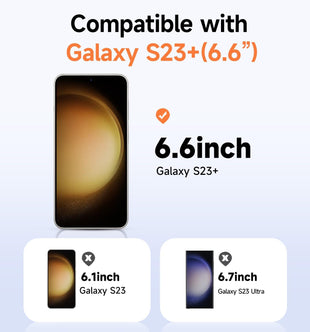 MAGIC JOHN 2 Pack for Samsung Galaxy S23 Plus/ S23+ (6.6 Inch) Screen Protector Tempered Glass, Bubble Free with Auto Dust - Elimination Installation, Anti Scratch, Case Friendly - 7DAY'S