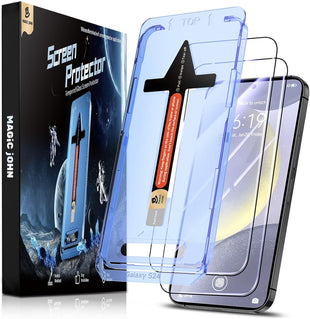 MAGIC JOHN 2 Pack for Samsung Galaxy S24 Plus/ S24+ (6.7 inch) Tempered Glass Screen Protector, Auto Dust-Elimination Installation, Bubble Free, HD Clear, Shock-Resistant