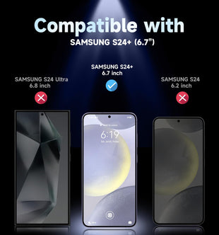 MAGIC JOHN 2 Pack for Samsung Galaxy S24 Plus/ S24+ (6.7 inch) Tempered Glass Screen Protector, Auto Dust - Elimination Installation, Bubble Free, HD Clear, Shock - Resistant - 7DAY'S
