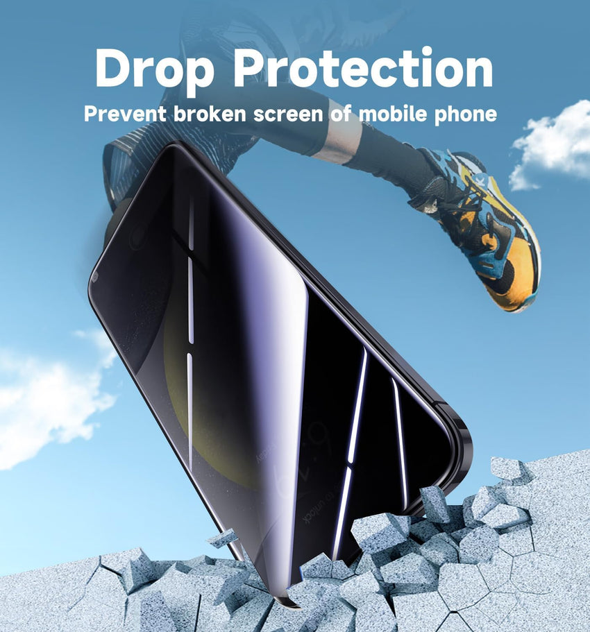 MAGIC JOHN 2 Pack for Samsung Galaxy S24 Privacy Glass Screen Protector[Not Ultra], 6.2inch, Anti - spy, Tempered Glass Film, Auto Dust - Elimination Installation, Bubble Free, Case Friendly, Anti - Scratch - 7DAY'S