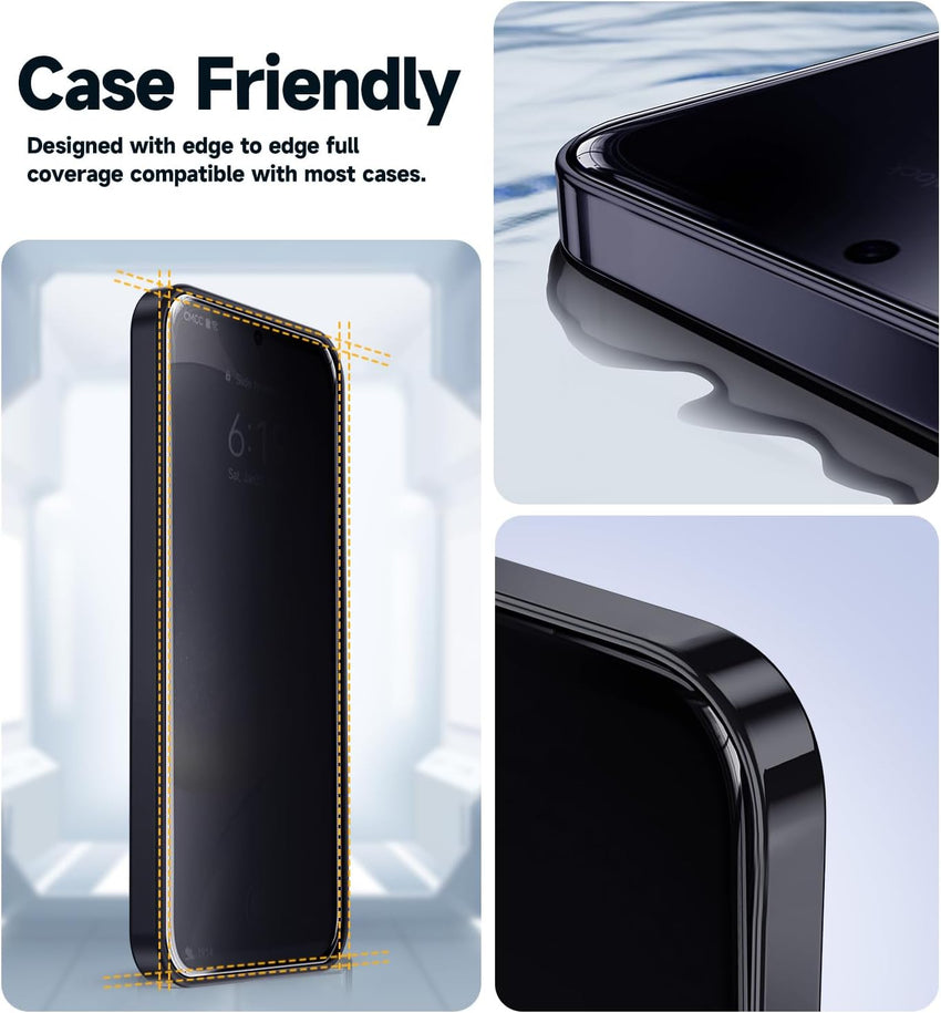 MAGIC JOHN 2 Pack for Samsung Galaxy S24 Privacy Glass Screen Protector[Not Ultra], 6.2inch, Anti - spy, Tempered Glass Film, Auto Dust - Elimination Installation, Bubble Free, Case Friendly, Anti - Scratch - 7DAY'S