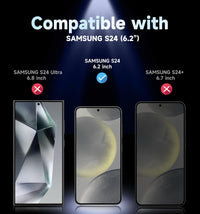 MAGIC JOHN 2 Pack for Samsung Galaxy S24 Tempered Glass Screen Protector, Auto Dust - Elimination Installation, Bubble Free, HD Clear, Easy Installation - 7DAY'S