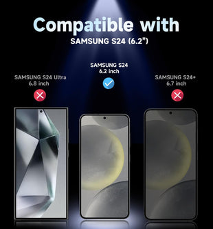 MAGIC JOHN 2 Pack for Samsung Galaxy S24 Tempered Glass Screen Protector, Auto Dust - Elimination Installation, Bubble Free, HD Clear, Easy Installation - 7DAY'S
