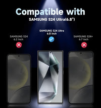MAGIC JOHN 2 Pack for Samsung Galaxy S24 Ultra Privacy Glass Screen Protector 6.8 inch, 28° Anti - spy Tempered Glass Film, Auto Dust - Elimination Installation, Bubble Free, Case Friendly - 7DAY'S