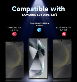 MAGIC JOHN 2 Pack for Samsung Galaxy S24 Ultra Privacy Glass Screen Protector 6.8 inch, 28° Anti - spy Tempered Glass Film, Auto Dust - Elimination Installation, Bubble Free, Case Friendly - 7DAY'S