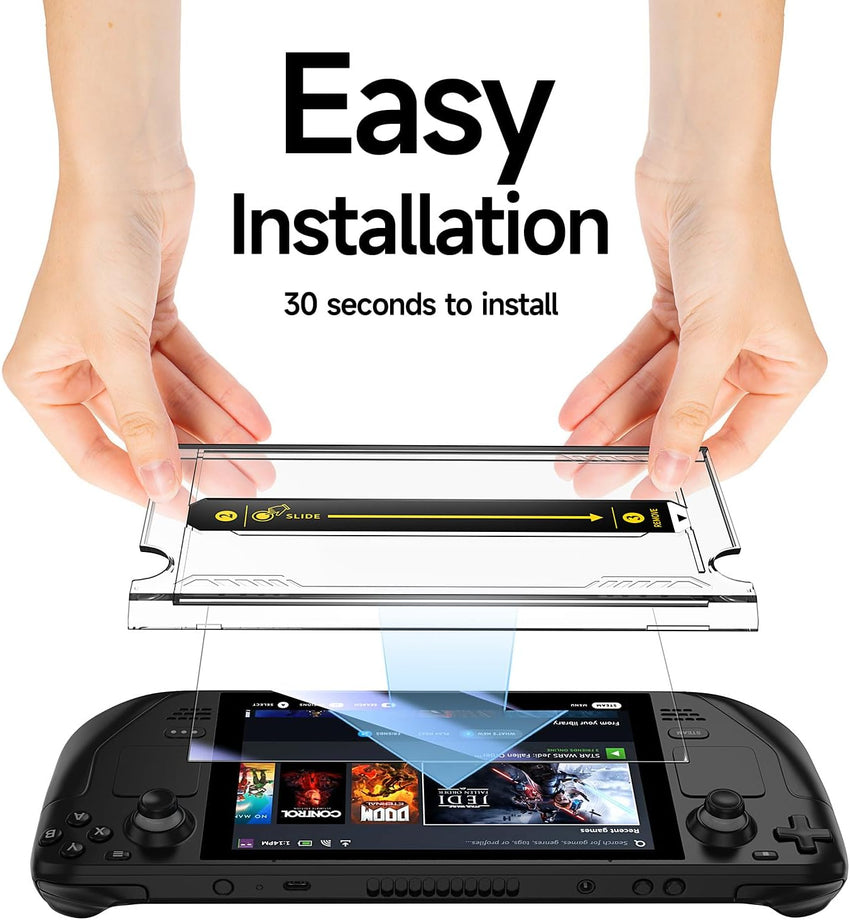 MAGIC JOHN 2 Pack for Steam Deck/Steam Deck Oled Tempered Glass Screen Protector, Bubble Free, HD Clear, Easy Installation - 7DAY'S