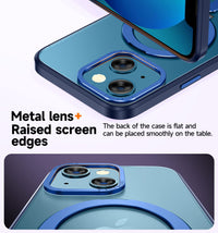 MAGIC JOHN for iPhone 13 Case/iPhone 14 Case(6.1 inch) [Compatible with Magsafe] [with Magnetic Metal Stand][Military Grade Shockproof][Anti Yellowing],Translucent Matte Back with Soft Edge,Black - 7DAY'S