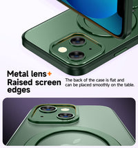 MAGIC JOHN for iPhone 13 Case/iPhone 14 Case(6.1 inch) [Compatible with Magsafe] [with Magnetic Metal Stand][Military Grade Shockproof][Anti Yellowing],Translucent Matte Back with Soft Edge,Black - 7DAY'S